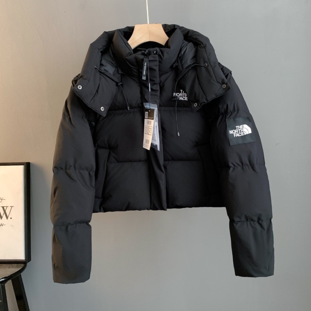 The North Face Black Cropped Puffer Jacket with Hood